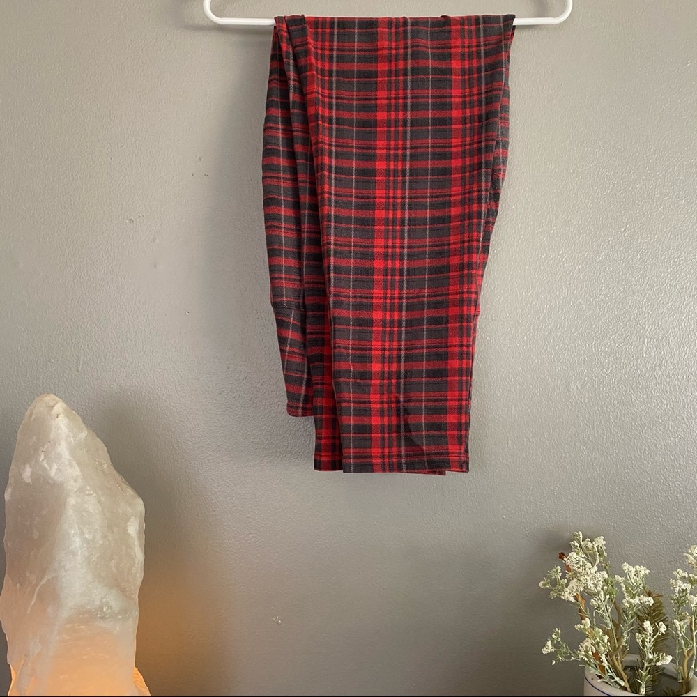 Red and Black Plaid Leggings